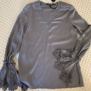 Kobi Halperin brand new charcoal gay silky blouse!